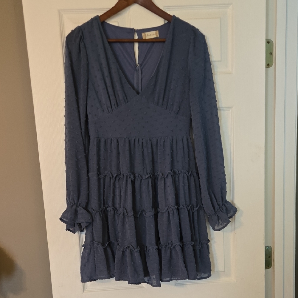 Altar'd State Periwinkle Long Sleeve Dress